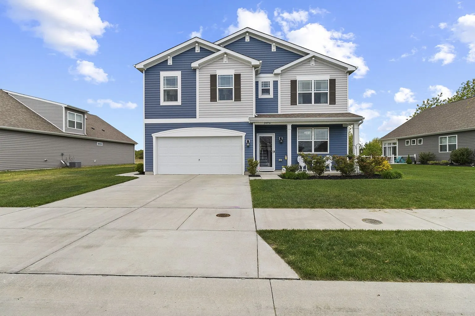 Front of the home with two-car garage