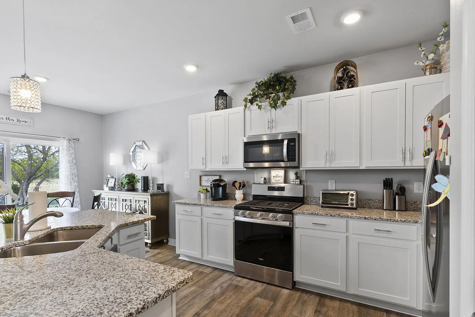 Kitchen with stainless steel appliances