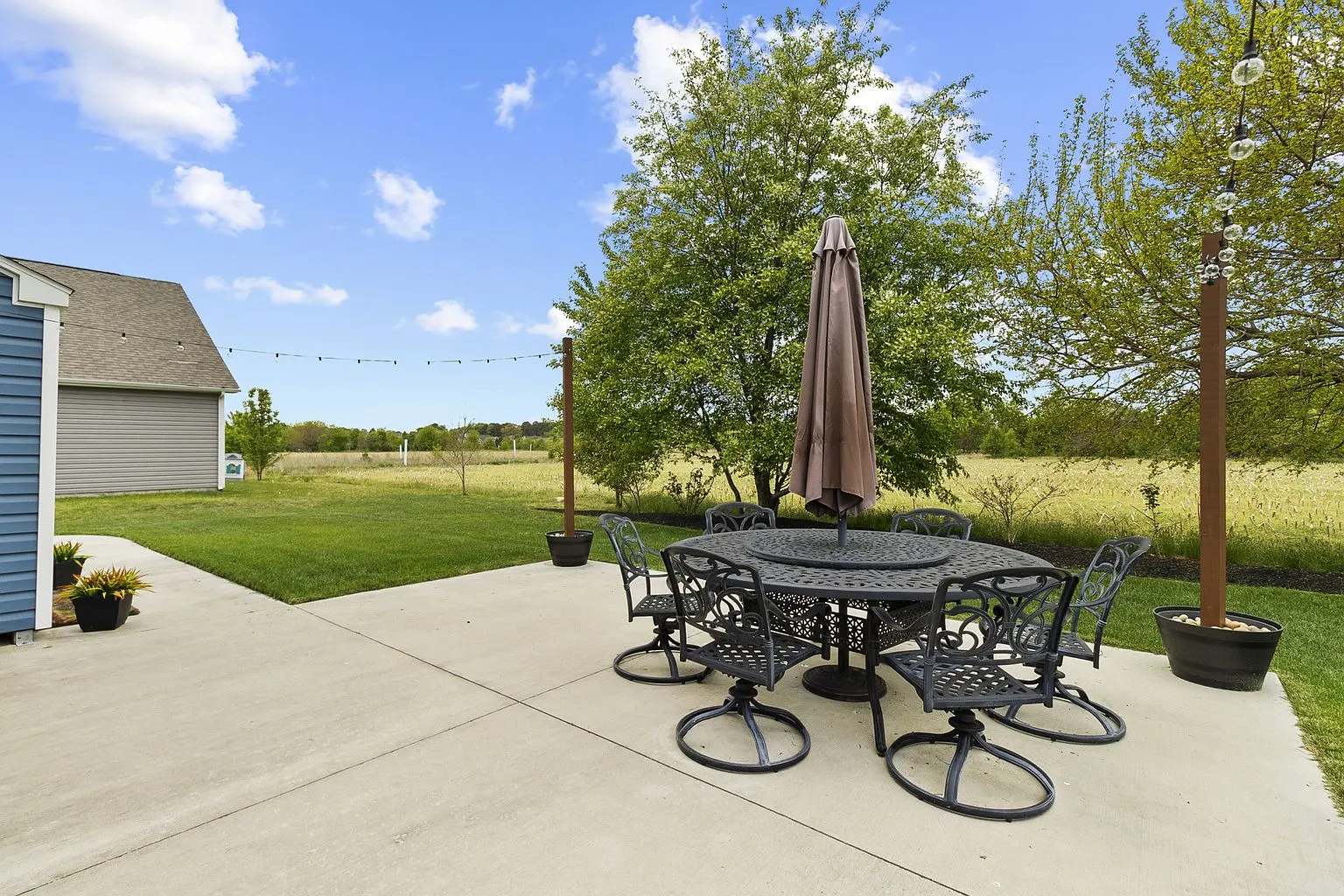 Patio and backyard