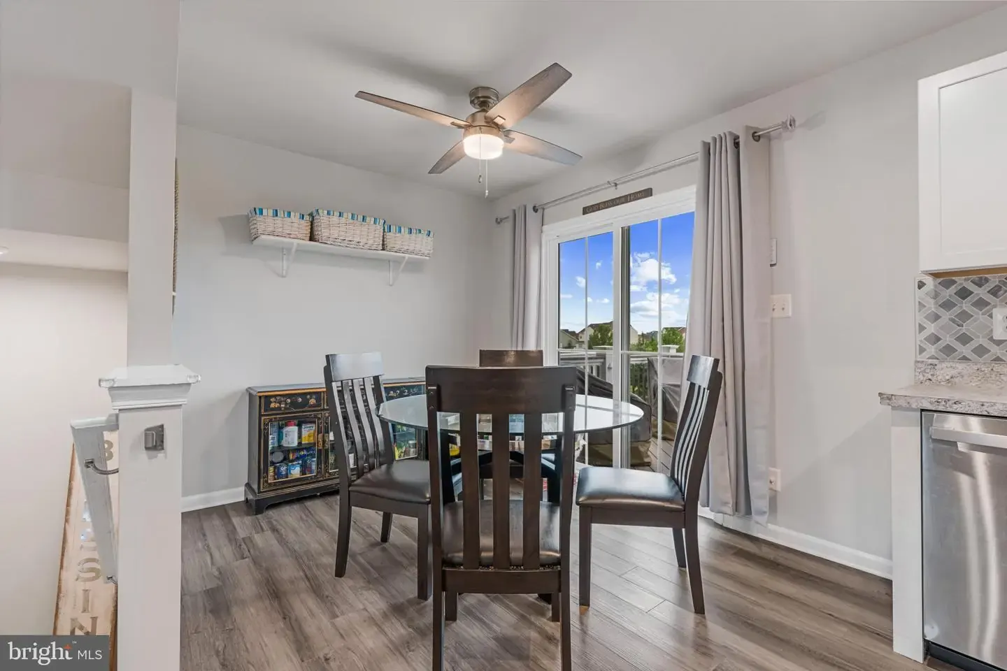 Dining area with deck access